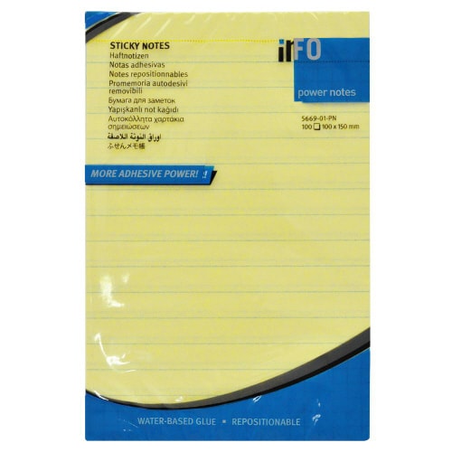 パワーノーツ強粘着100×150mmパステルイエロ