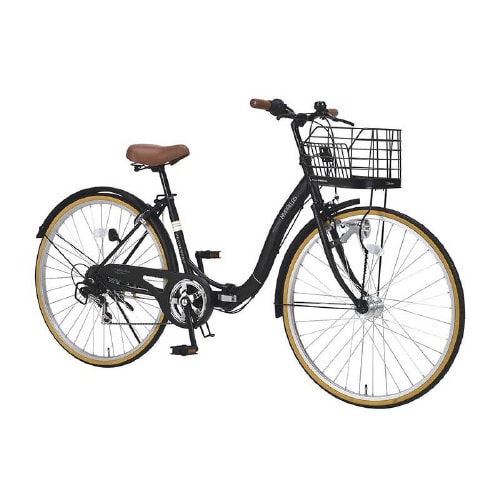 折畳シティサイクル26・6段ギア マットブラック