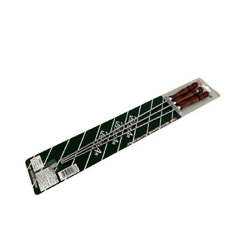 木柄角型バーベキュー串(三本組) 460mm×2