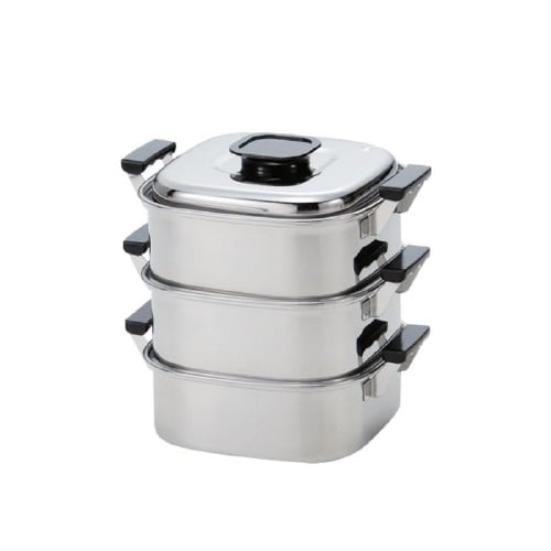 18−0角型蒸器 22cm 2段