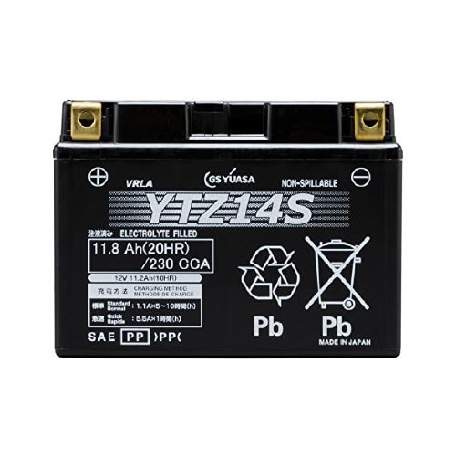バイク用バッテリー 液入充電済み YTZ14S
