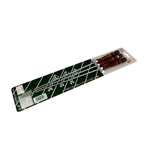 木柄平型バーベキュー串(三本組) 390mm×2