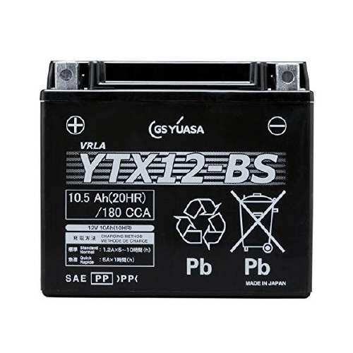 バイク用バッテリー 液入充電済み YTX12−BS