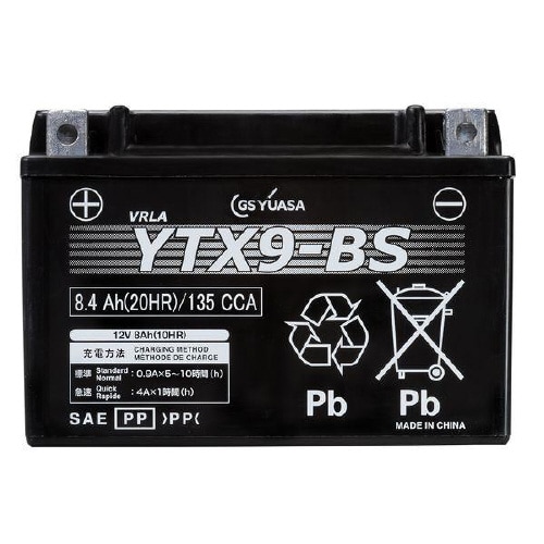 バイク用バッテリー 液入充電済み YTX9−BS