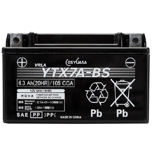 バイク用バッテリー 液入充電済み YTX7A−BS