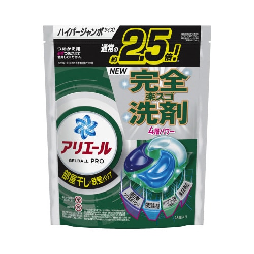 アリエールジェルボールプロ 部屋干し用 替28個