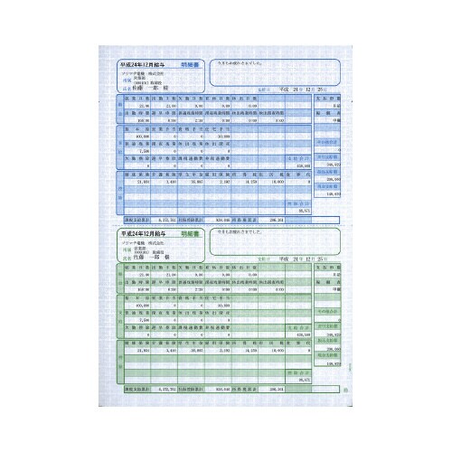 給与・賞与明細書(明細ヨコ型)500枚入