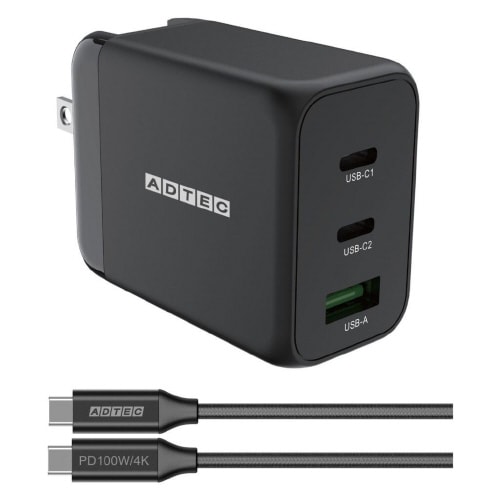 PD対応 GaN AC/65W ブラック セット