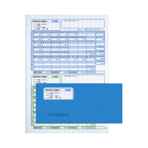 給与・賞与明細(明細ヨコ型)・封筒割引セット