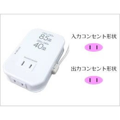 海外用薄型2口変圧器USB