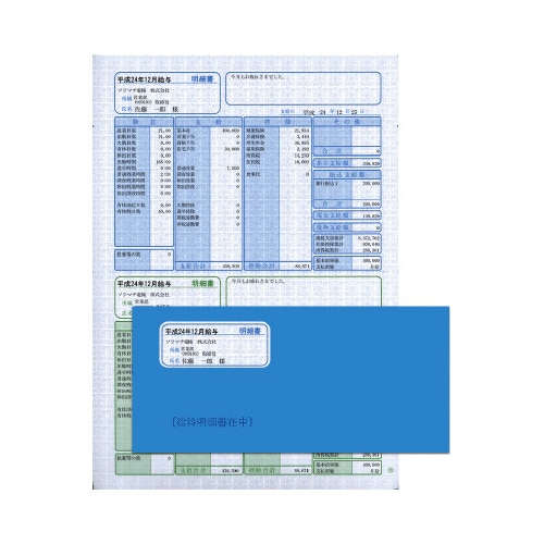 給与・賞与明細(明細タテ型)・封筒割引セット