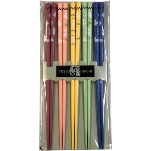 箸 客用 5膳セット 乾漆野うさぎ×2