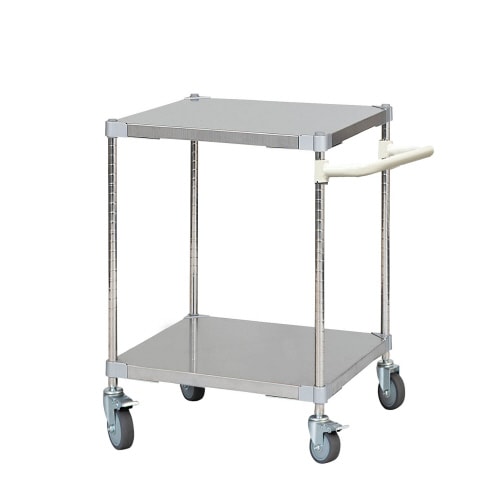 ステンレスシェルフワゴン60×602段キャスター7