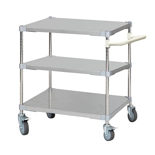 ステンレスシェルフワゴン60×763段キャスター7