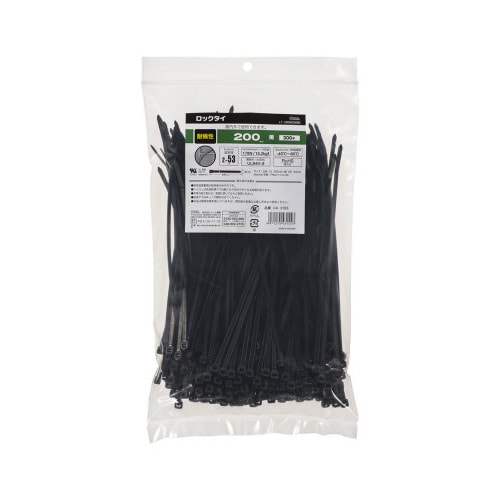 ロックタイ 耐候性 200mm 300本入 黒