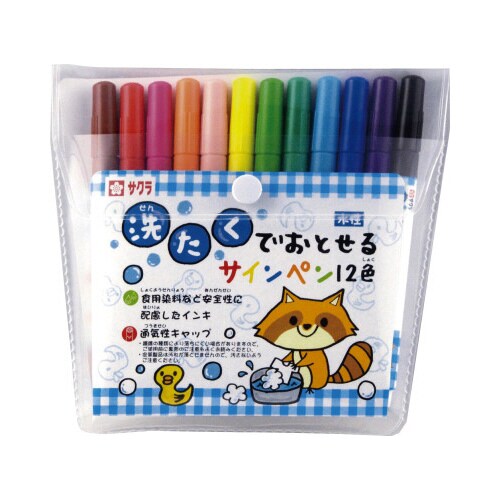 洗たくでおとせるサインペン12色X3