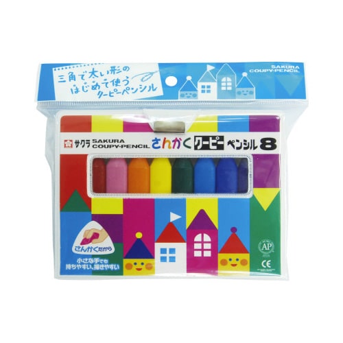 さんかくクーピーペンシル8色(フック)X3