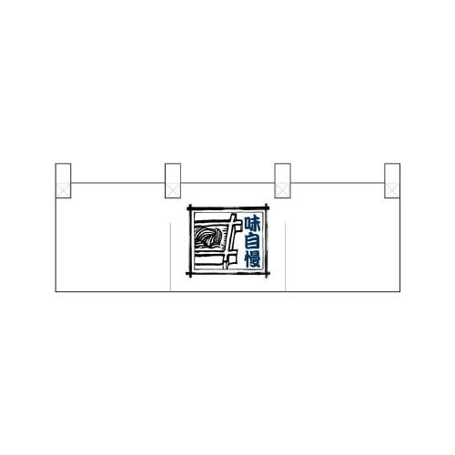 ポリのれん25304そば四角イラスト