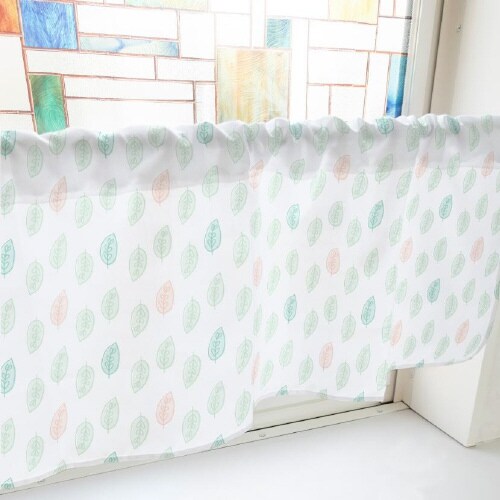 カフェカーテン40401葉っぱ白