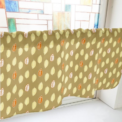 カフェカーテン40411葉っぱ茶