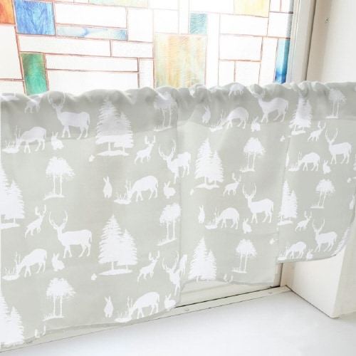 カフェカーテン40460動物シルエットグレー
