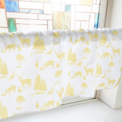 カフェカーテン40467動物シルエット黄