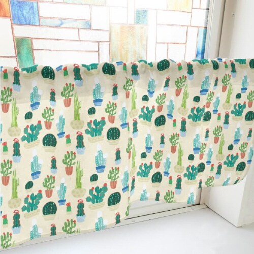 カフェカーテン40506サボテンベージュ