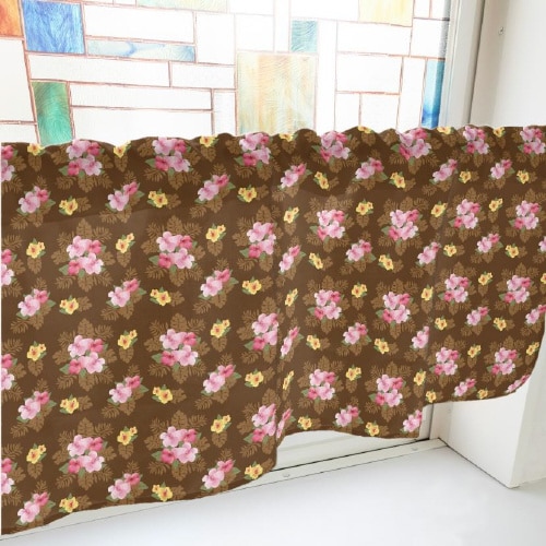 カフェカーテン40517ハイビスカス茶