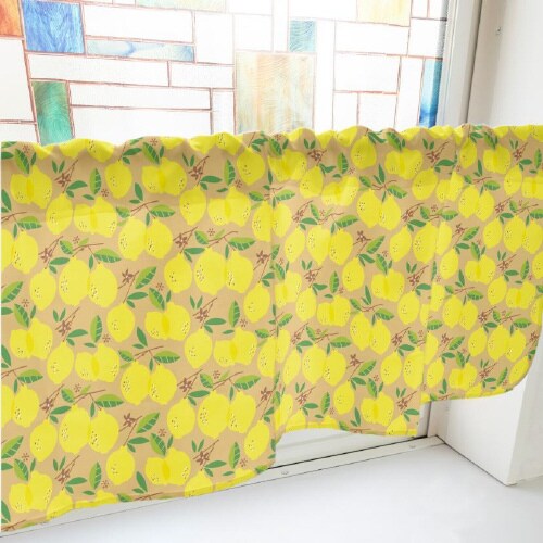 カフェカーテン40543レモンベージュ