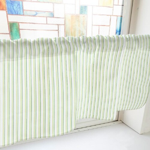 カフェカーテン40572マルチカラーストライプ緑