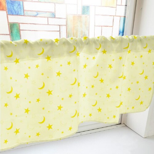 カフェカーテン40599ベタと線の月と星黄