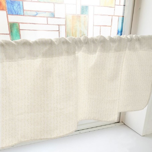 カフェカーテン40641丸ベージュ