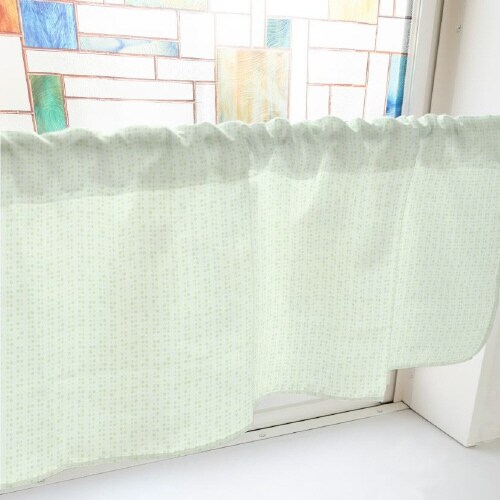 カフェカーテン40645丸黄緑