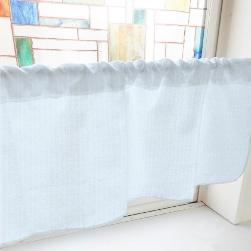 カフェカーテン40647丸水色