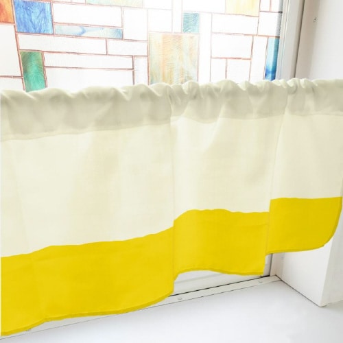 カフェカーテン40674バイカラー黄