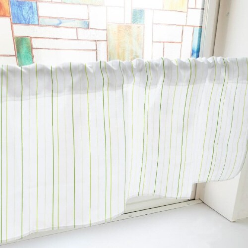 カフェカーテン40692ストライプ7緑