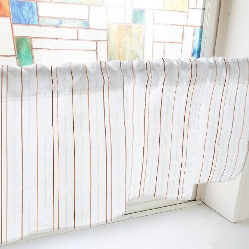 カフェカーテン40697ストライプ7茶