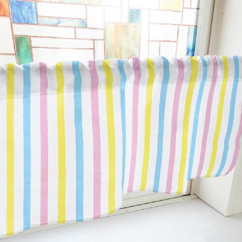 カフェカーテン40701ラフストライプピンク