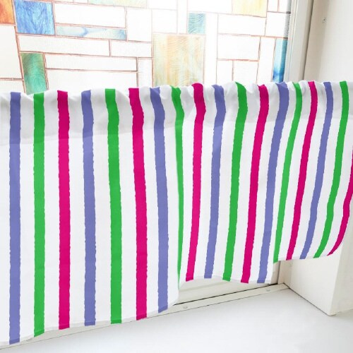 カフェカーテン40703ラフストライプ赤