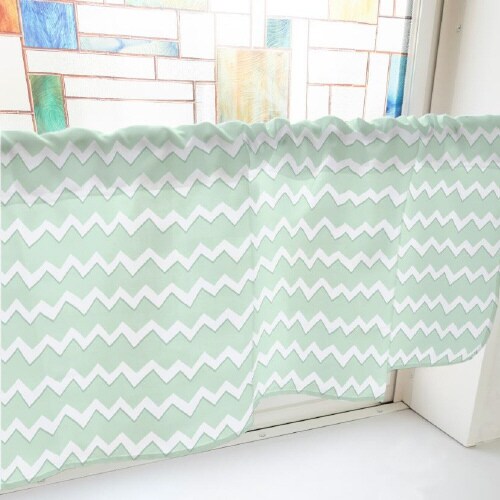 カフェカーテン40728ギザギザボーダー緑