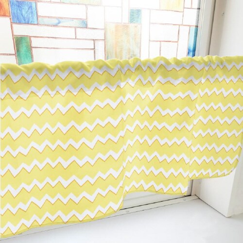 カフェカーテン40730ギザギザボーダー黄