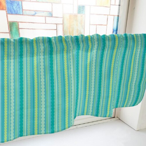 カフェカーテン40752水玉ストライプ緑