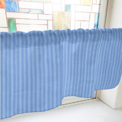 カフェカーテン40762アイビーストライプ青