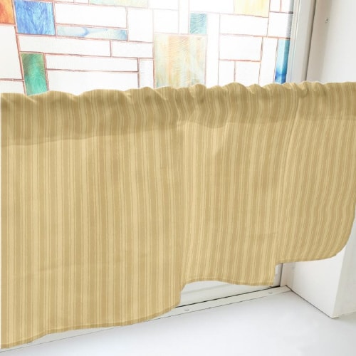 カフェカーテン40769アイビーストライプ茶