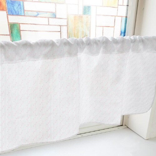 カフェカーテン40787ドットボーダーピンク