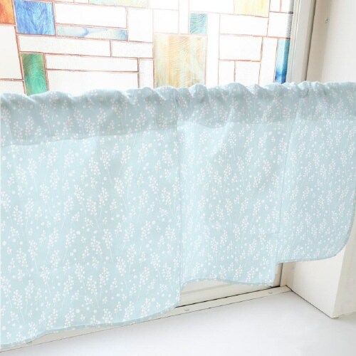 カフェカーテン40823かすみ草水色