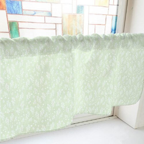 カフェカーテン40825かすみ草緑