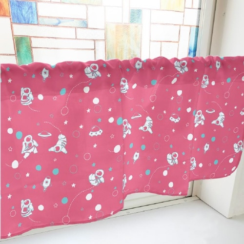 カフェカーテン40833宇宙飛行士ピンク