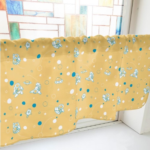 カフェカーテン40838宇宙飛行士オレンジ