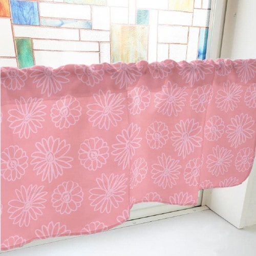 カフェカーテン40856マーガレット赤